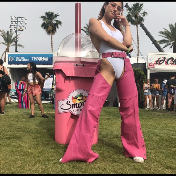 Pants - PINK LEATHER CHAPS